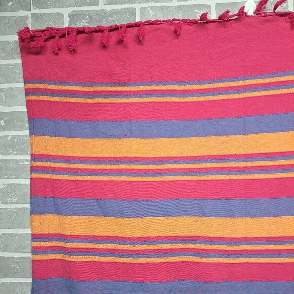 Retro Multicolor Fringes‎ Picnic Rectangular Mat Decorative Throw 44 X 60 IN - Picture 1 of 8